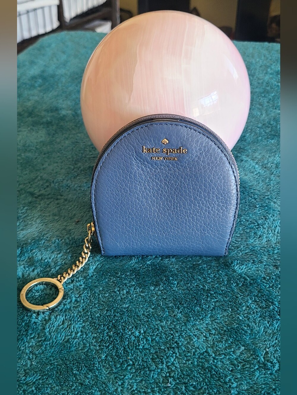 kate spade Blue Leather Wallet With Keychain